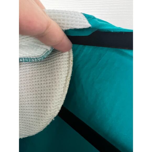 Vintage 80s Teddi Green Textured Waffle Floral Button Sweater Top Large Retro - Picture 7 of 9